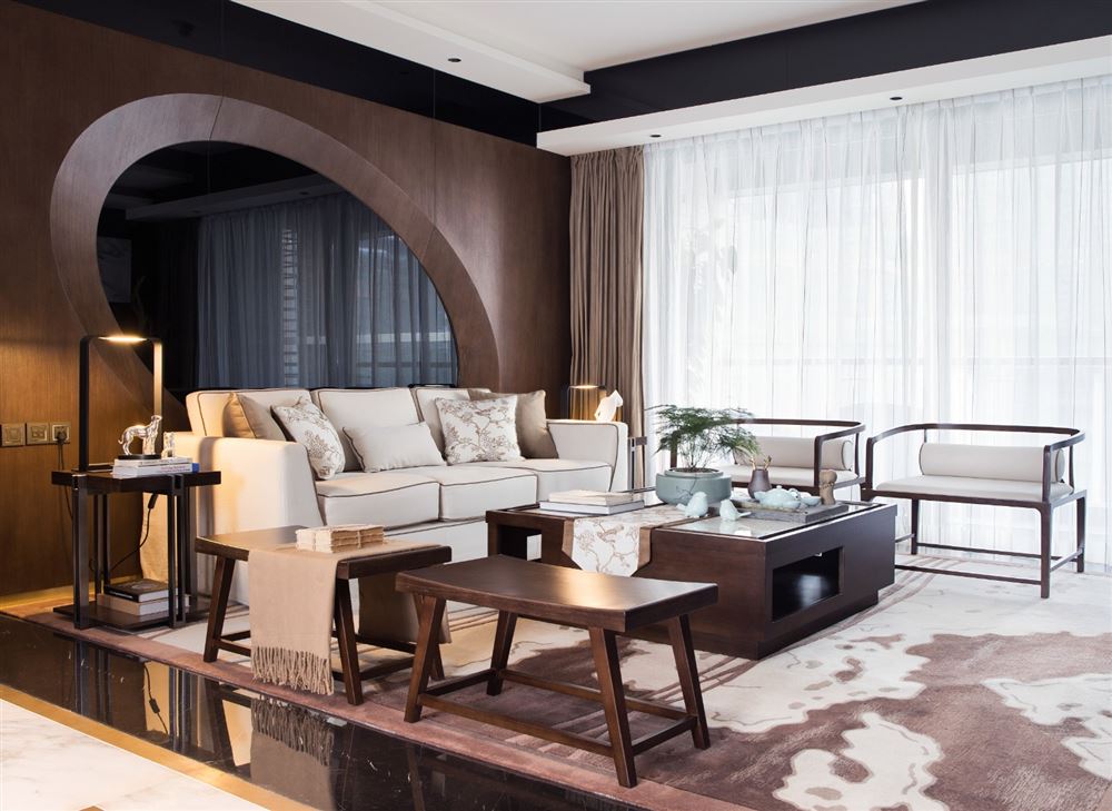 佛山市保利和悅濱江新中式風(fēng)格四居室裝修案例