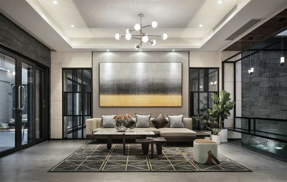 佛山市海倫堡玖悅瀾灣新中式風(fēng)格別墅裝修案例