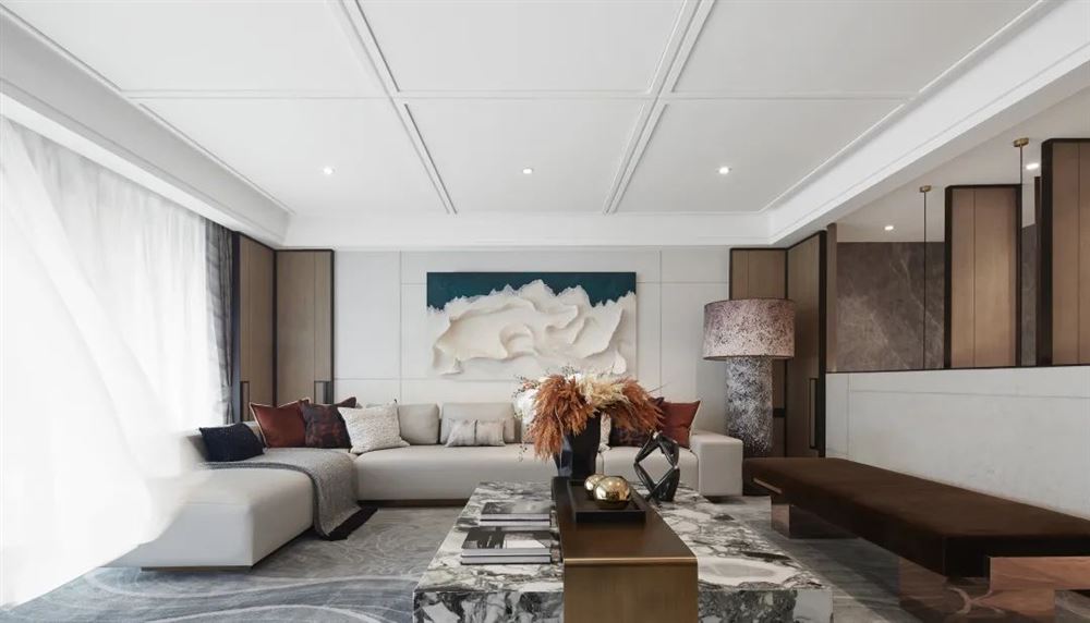 佛山市世茂弘陽綠島湖公館輕奢風(fēng)格三居室裝修案例