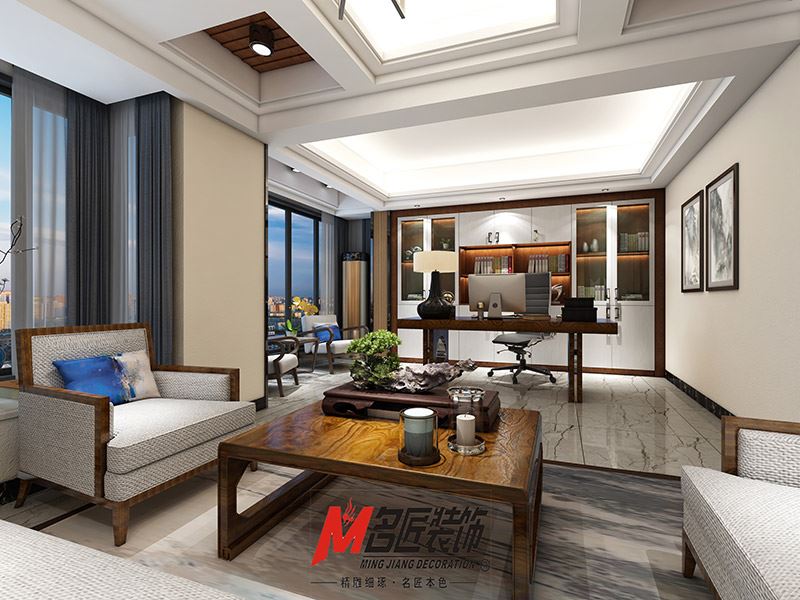 揭陽市富德苑現(xiàn)代風(fēng)格辦公空間裝修案例