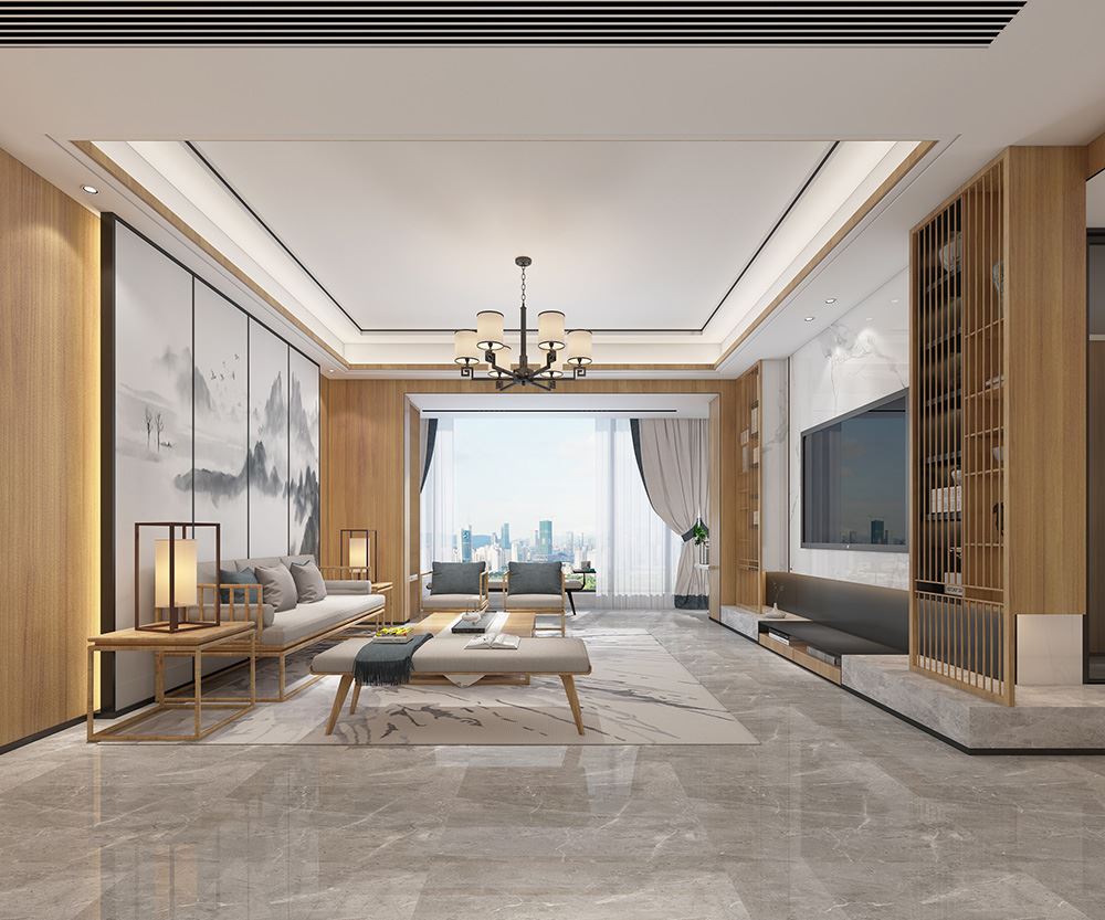 佛山市高明碧桂園·花城薈新中式風(fēng)格三居室裝修案例