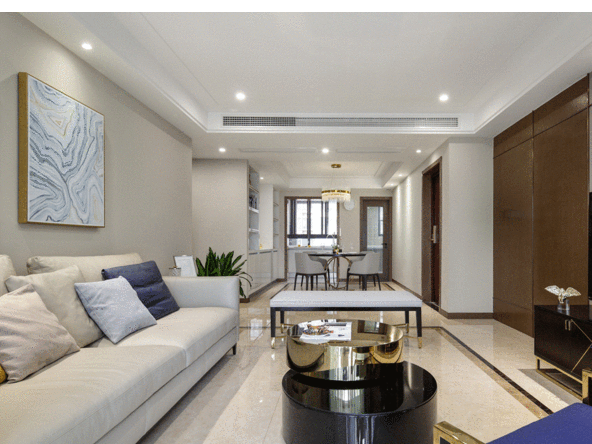 佛山市金茂綠島湖輕奢風格四居室裝修案例