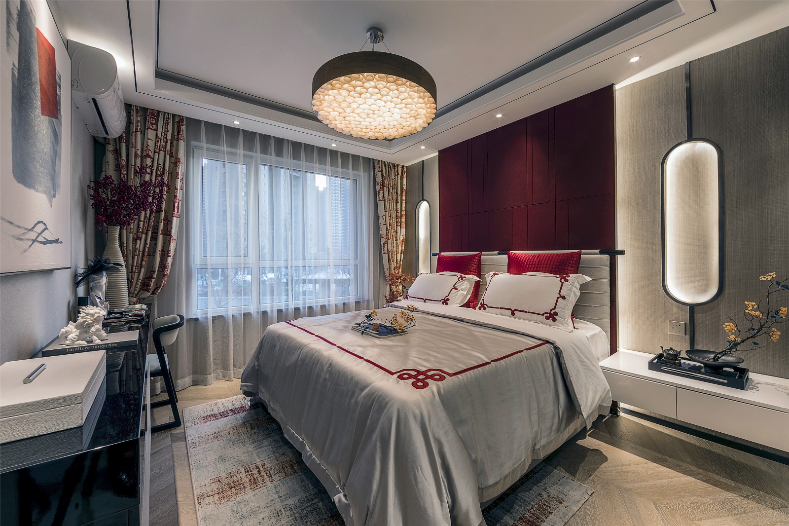 佛山裝修公司新中式風格室內裝修效果圖-臥室 佛山裝修公司新中式風格室內裝修效果圖-臥室