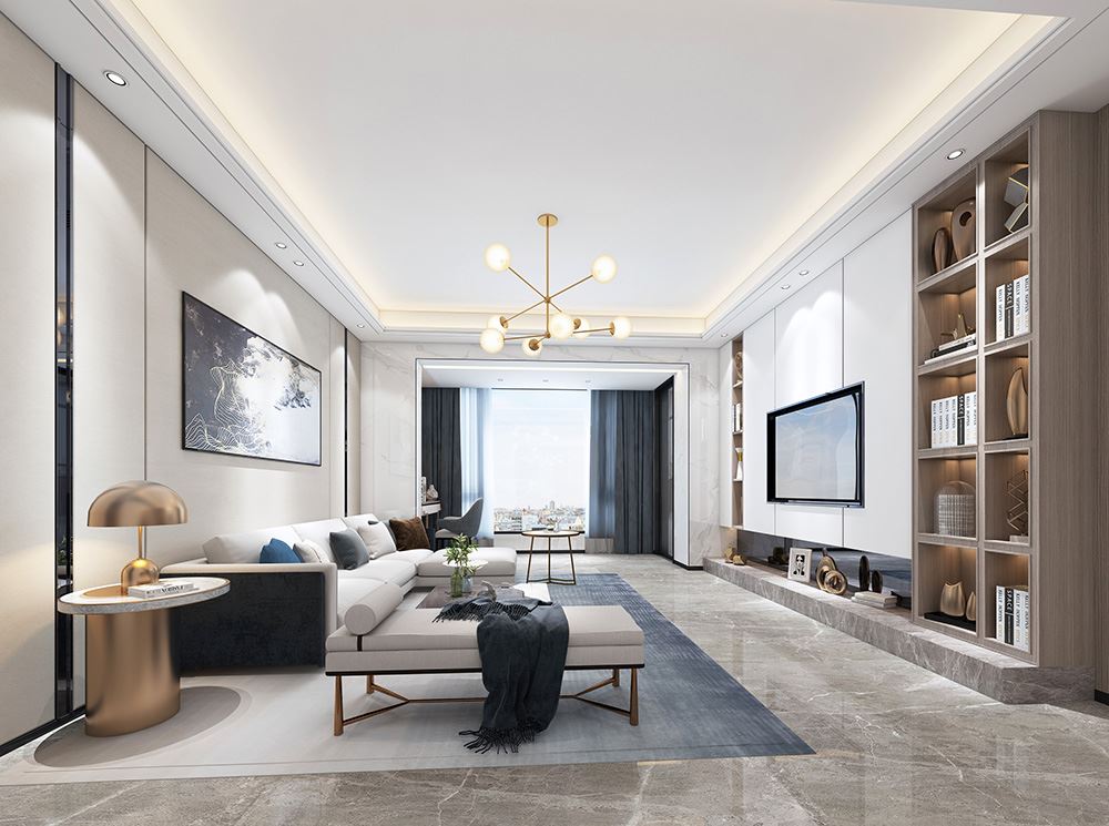 佛山市龍光·天瀛輕奢風(fēng)格四居室裝修案例