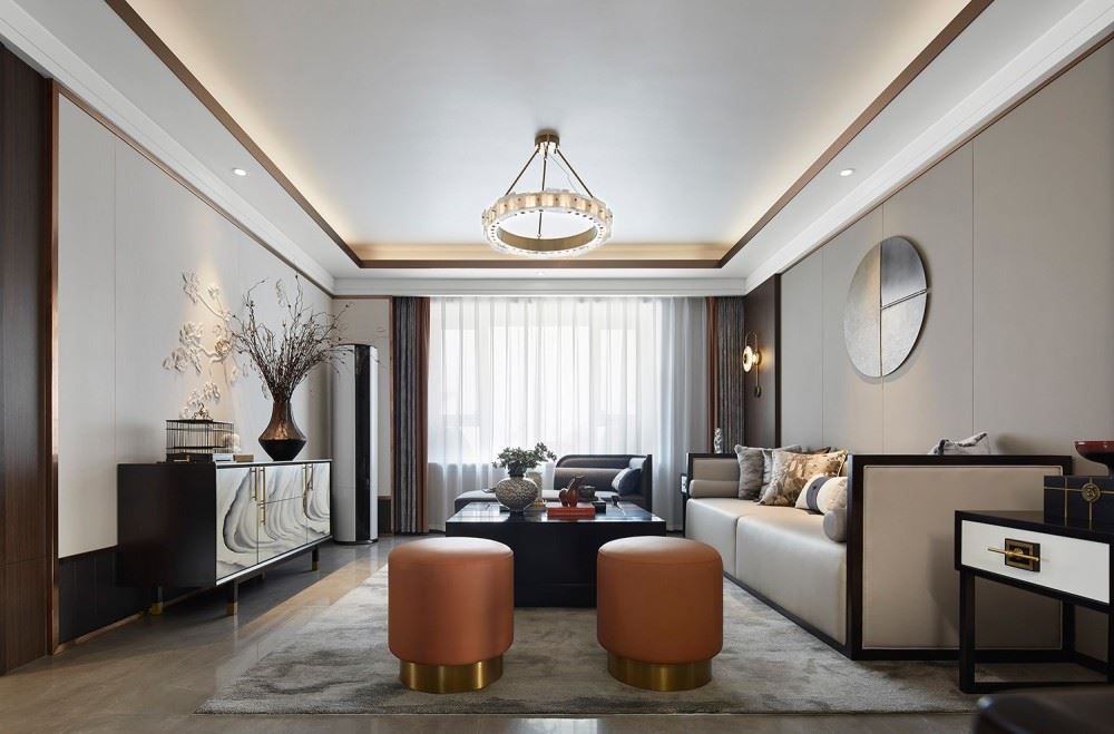 佛山市美的·金地·新明珠·鳳翔灣壹號(hào)新中式風(fēng)格三居室裝修案例