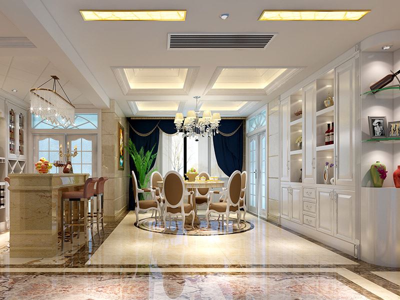 佛山市旭輝恒基鉑仕灣歐式風(fēng)格四居室裝修案例