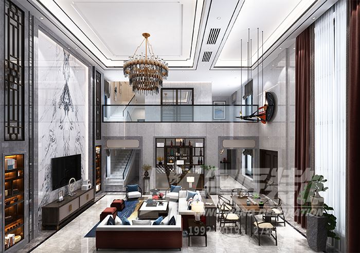 佛山市旭輝雅居樂清樾新中式風格四居室裝修案例