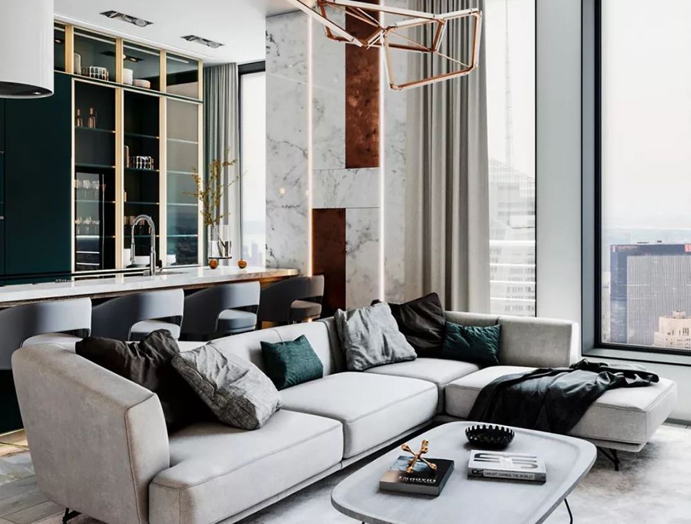 佛山市雅居樂·江畔明珠現(xiàn)代簡約風格二居室裝修案例