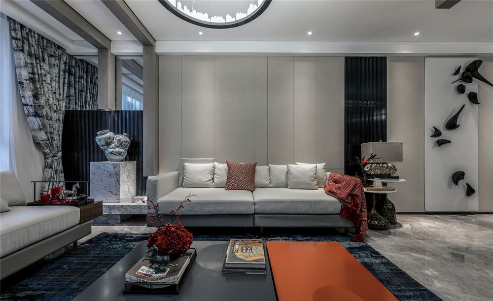 佛山市鵬瑞皓玥灣新中式風(fēng)格三居室裝修案例